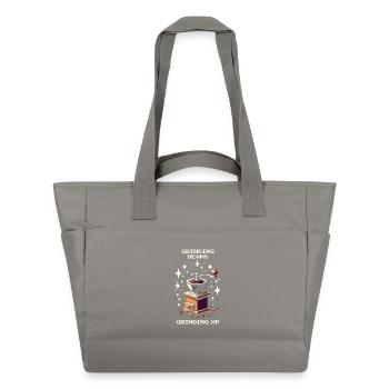 Moudre des grains, collecter des XP | Barista du café - Sac matelassé déperlant - gris - Devant