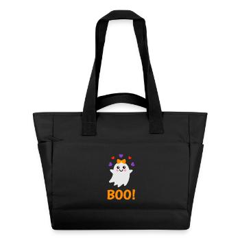 Niedliches Halloween-Gespenst Boo Kostüm - Wasserabweisende Padded Bag - Schwarz - Vorne