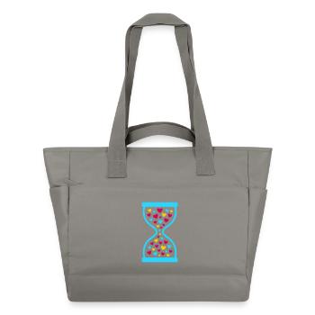 Colorful Hearts Hourglass - Love and Time Flow - Water-Repellent Padded Bag - grey - Front
