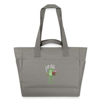 Grenouille de Test de l’Aube : Épée & Parchemin - Sac matelassé déperlant - gris - Devant