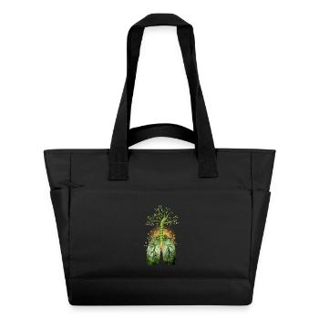 La forêt, le poumon vert. Arbre avec poumon - Sac matelassé déperlant - noir - Devant