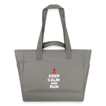KEEP CALM AND RUN! FOR MARATHON RUNNERS AND AMATEUR RUNNERS - Water-Repellent Padded Bag - grey - Front