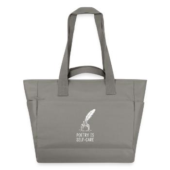 Poesie als Selbstfürsorge - Wasserabweisende Padded Bag - Grau - Vorne