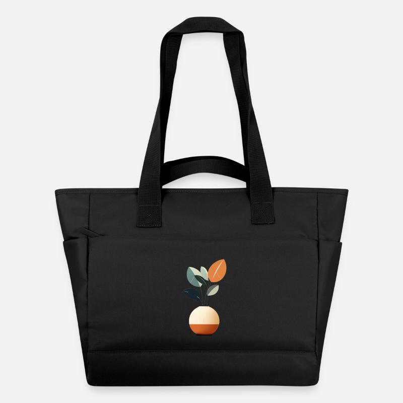 Fleurs minimalistes - Sac matelassé déperlant - noir