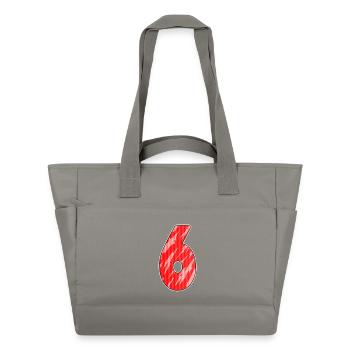 Number 6 Pattern Red - Water-Repellent Padded Bag - grey - Front
