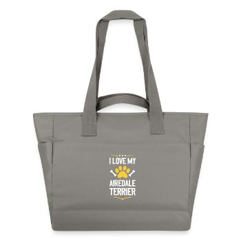 Airedale Terrier Lover Motif - Sac matelassé déperlant - gris - Devant