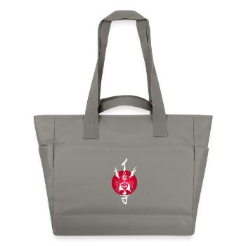 Samouraï blanc et soleil rouge - Sac matelassé déperlant - gris - Devant