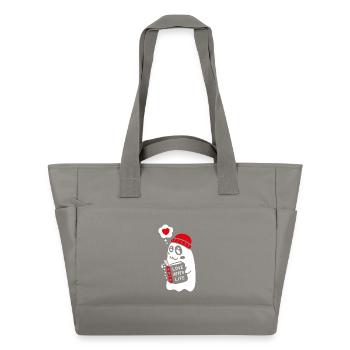 Mignon fantôme lecture livre romantique - Sac matelassé déperlant - gris - Devant
