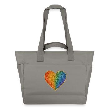 Funkelndes Regenbogenherz Design - Wasserabweisende Padded Bag - Grau - Vorne