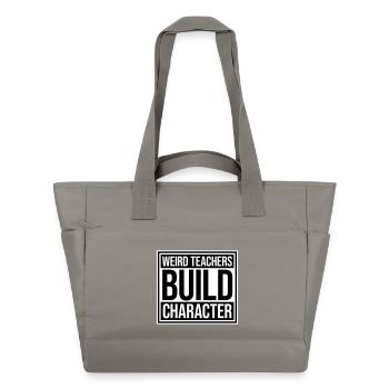 Weird Teachers Build Character Lustige Lehrer Logo - Wasserabweisende Padded Bag - Grau - Vorne
