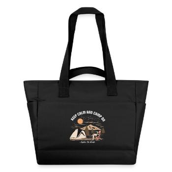 Keep Calm and Camp On Funny Camping - Water-Repellent Padded Bag - black - Front