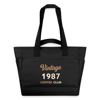 Vintage 1987 – Coffee Club Retro Birth Year - Water-Repellent Padded Bag - black - Front