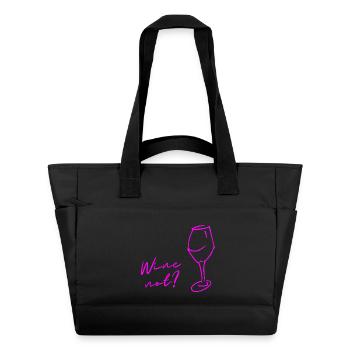 Wine instead of No, Wine not, gift for connoisseurs! - Water-Repellent Padded Bag - black - Front