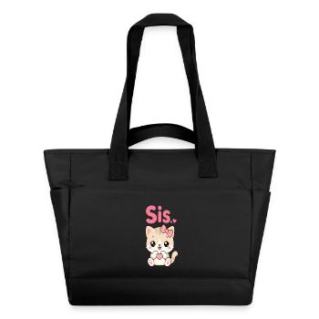 Sœur Chat Cœur Kawaii - Sac matelassé déperlant - noir - Devant