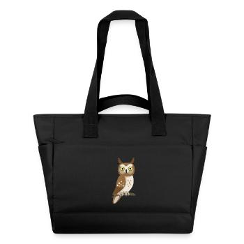 Chouette mignonne – Illustration d’animaux mignons - Sac matelassé déperlant - noir - Devant