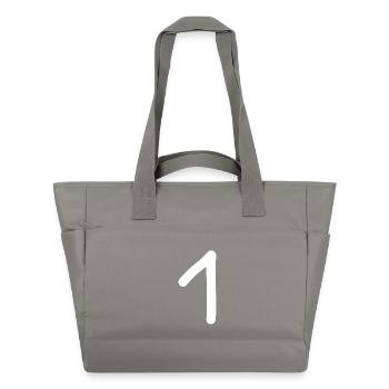 1 Nummer eins Zahl weiß Geburtstag - Wasserabweisende Padded Bag - Grau - Vorne