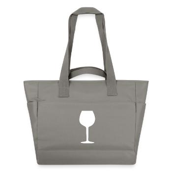 Wein Weinglas Alkohol vin wine Rotwein Gastro - Wasserabweisende Padded Bag - Grau - Vorne
