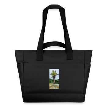 Palm Trees Turned Towards the Sky Nature - Water-Repellent Padded Bag - black - Front