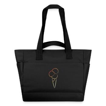 Croquis de crème glacée vintage - Sac matelassé déperlant - noir - Devant