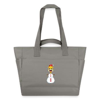Girafe Noël bonhomme de neige - Sac matelassé déperlant - gris - Devant