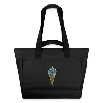 Glace Italienne labyrinthique (contours) - Water-Repellent Padded Bag - black - Front