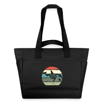 Cercle Retro du Coucher de la Baleine - Sac matelassé déperlant - noir - Devant