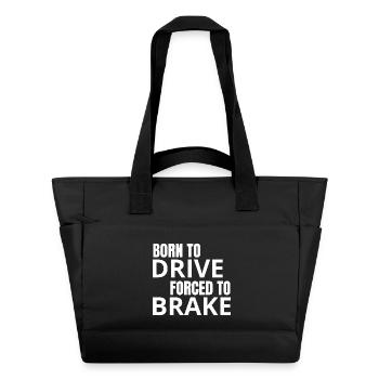 Né pour conduire – forcé de freiner - Sac matelassé déperlant - noir - Devant