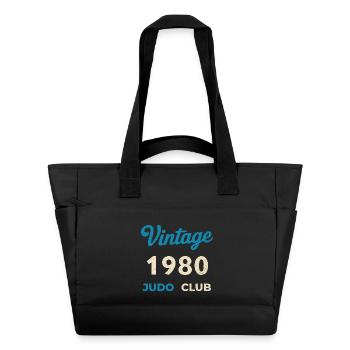 Vintage 1980's Judo Club Retro Birth Year Gift - Water-Repellent Padded Bag - black - Front