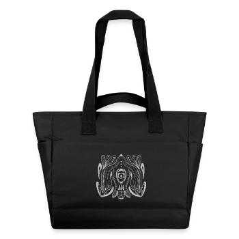 Œil de style mandala avec tentacules - Sac matelassé déperlant - noir - Devant