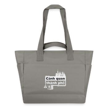Paysage urbain - Vietnamien - prêt quand vous voulez - Sac matelassé déperlant - gris - Devant