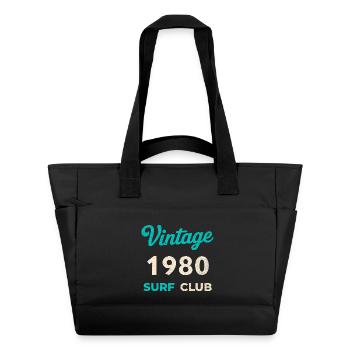 Vintage 1980 Surf Club Retro Geburtsjahr Geschenk - Wasserabweisende Padded Bag - Schwarz - Vorne