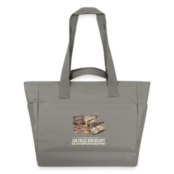 Backen Rezept Lustiger Spruch Hobbybäcker Geschenk - Wasserabweisende Padded Bag - Grau - Vorne