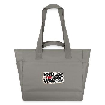 War No More – Sticker Peace & Humanity - Water-Repellent Padded Bag - grey - Front