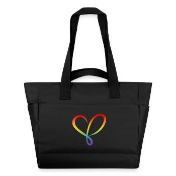 Regenbogen Herz - Wasserabweisende Padded Bag - Schwarz - Vorne