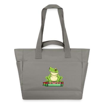 Frog Student Crayons School - Water-Repellent Padded Bag - grey - Front
