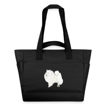 Japanischer Spitz Hund Aufkleber - Wasserabweisende Padded Bag - Schwarz - Vorne