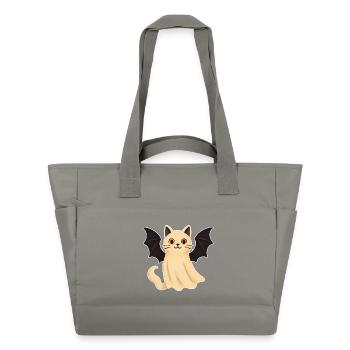 Chat câlin avec des ailes de chauve-souris - Sac matelassé déperlant - gris - Devant