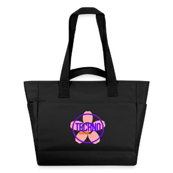 Techno Circle Neon-Logo - Wasserabweisende Padded Bag - Schwarz - Vorne