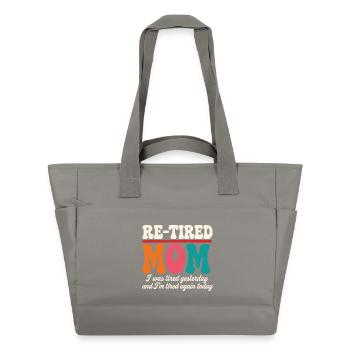 Re-Tired Sarcastic Mom Mother Retired - Water-Repellent Padded Bag - grey - Front