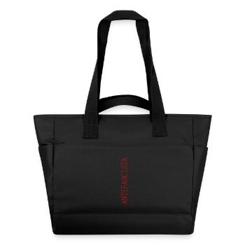 Lettrage antifasciste vertical en lettrage rouge - Sac matelassé déperlant - noir - Devant