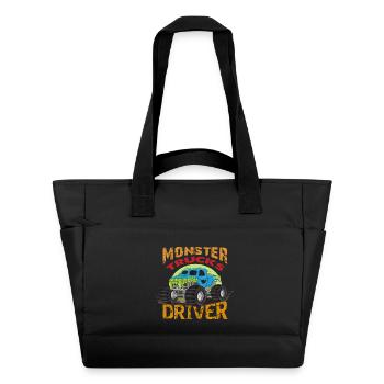 Monster Truck Driver, Monster Truck, dessin animé - Sac matelassé déperlant - noir - Devant
