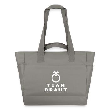 Team Braut - Junggesellinnen Bachelorette Symbol - Wasserabweisende Padded Bag - Grau - Vorne