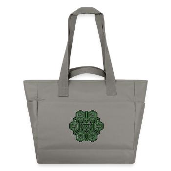 Green Mandala Sacred Geometry Pattern Yoga Goa - Water-Repellent Padded Bag - grey - Front