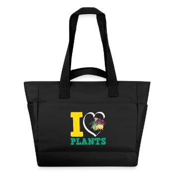 Jardinier amoureux des plantes - Sac matelassé déperlant - noir - Devant