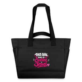 Coffee & Jesus Graffiti Design - Water-Repellent Padded Bag - black - Front