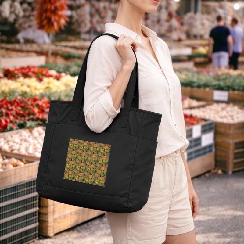 Fruit Lemon Orange Pattern Water-Repellent Padded Bag