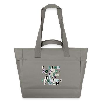 Avait l’habitude d’avoir une vie – Citation de maman - Sac matelassé déperlant - gris - Devant