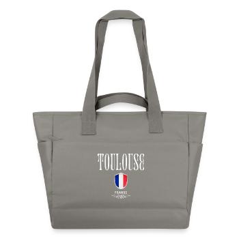 Toulouse France, minimalist elegant design - Water-Repellent Padded Bag - grey - Front