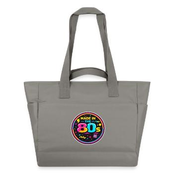 Autocollant néon nostalgique des années 80 - Sac matelassé déperlant - gris - Devant