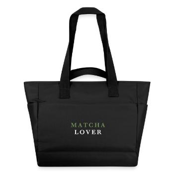 Amoureux du matcha et du thé vert - Sac matelassé déperlant - noir - Devant